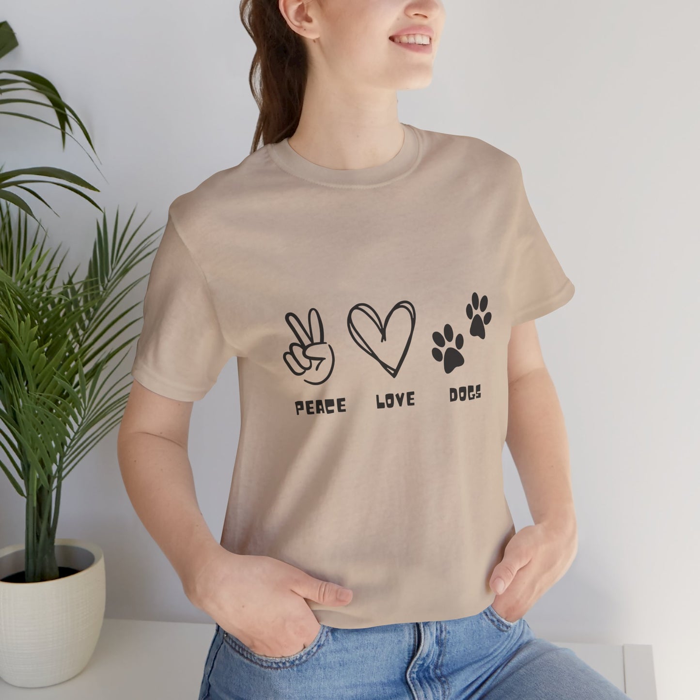 Peace Love Dogs Unisex Short Sleeve Tee - Casual Pet Lover T-Shirt