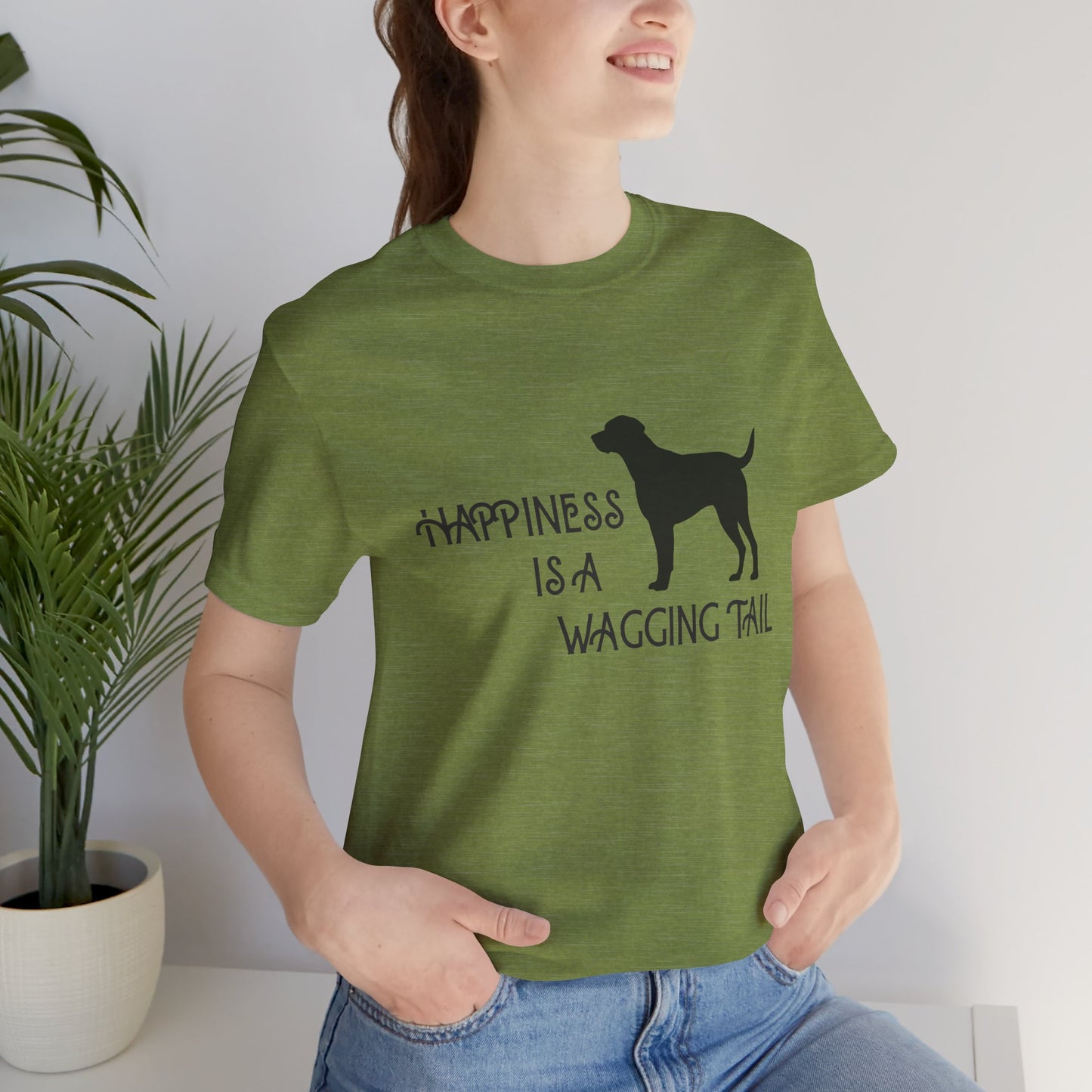 Happiness is a Wagging Tail Unisex Dog Lover Tee