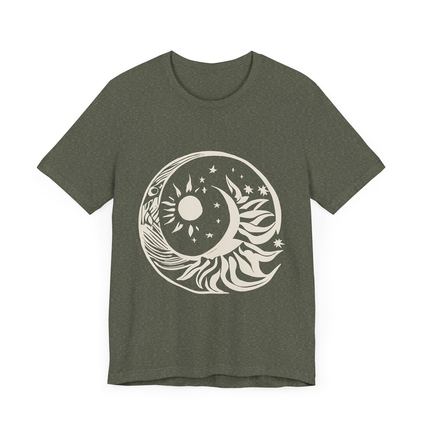 Bohemian Sun and Moon Graphic Tee - Unisex Jersey Short Sleeve