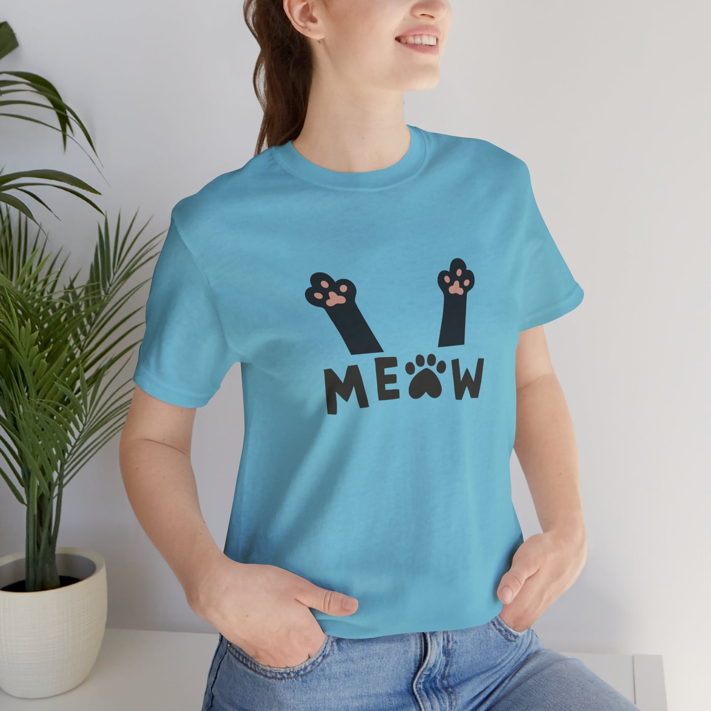 Meow Cat Paw Unisex Jersey Tee