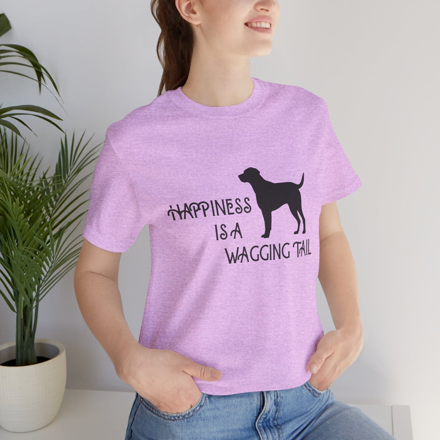 Happiness is a Wagging Tail Unisex Dog Lover Tee