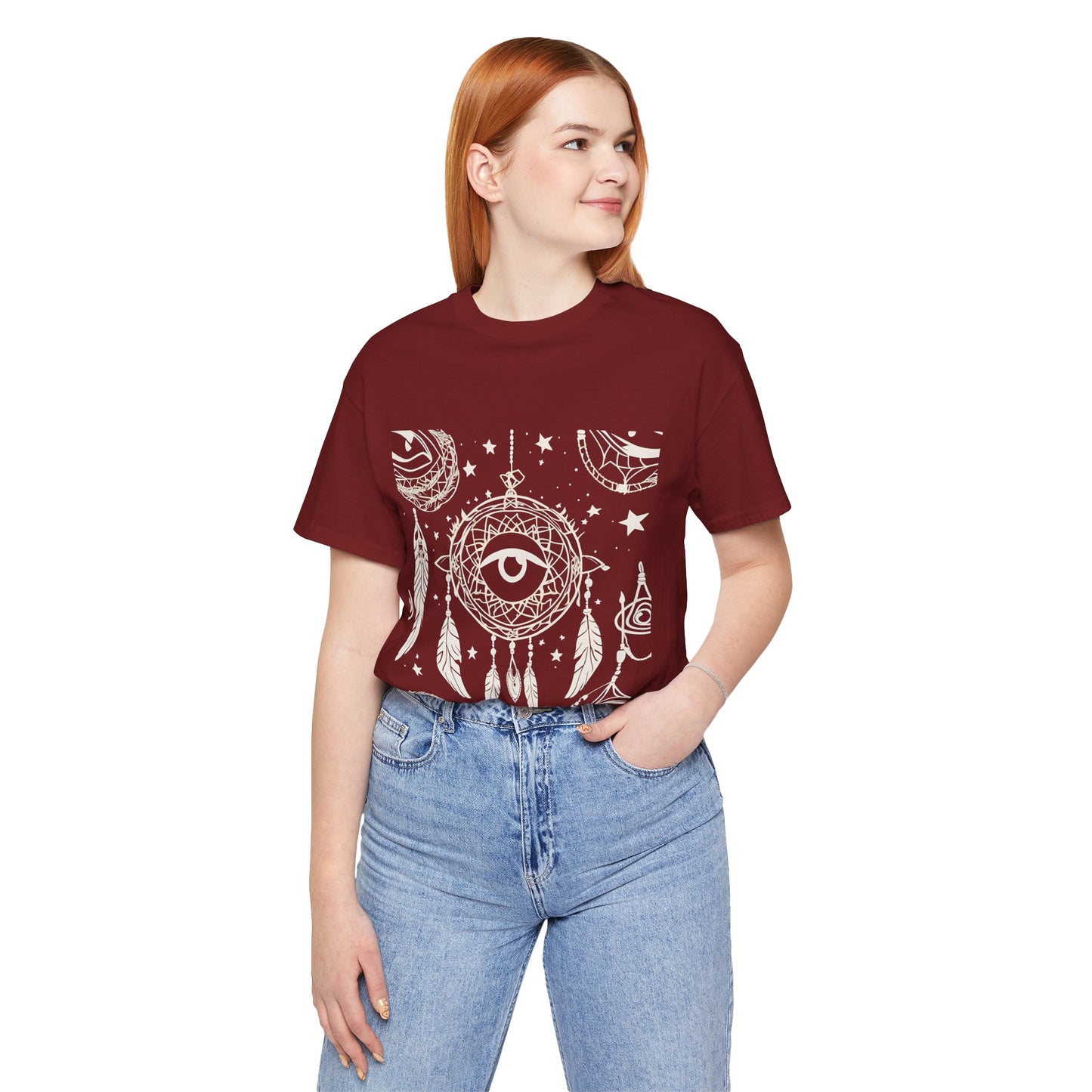 Bohemian Dreamcatcher Unisex Tee - Eye & Feathers Design