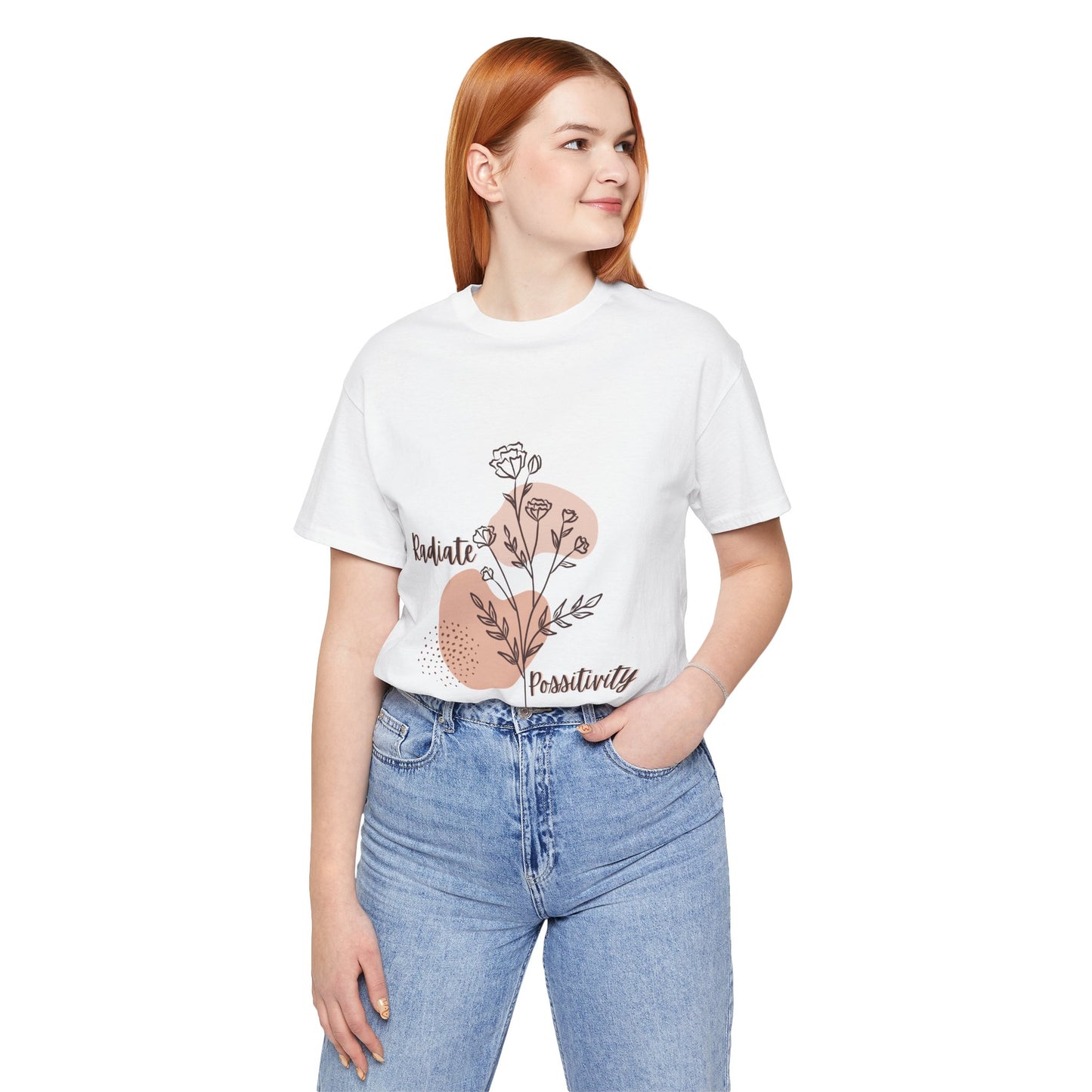 Radiate Positivity Unisex Jersey Tee - Inspirational Floral Shirt