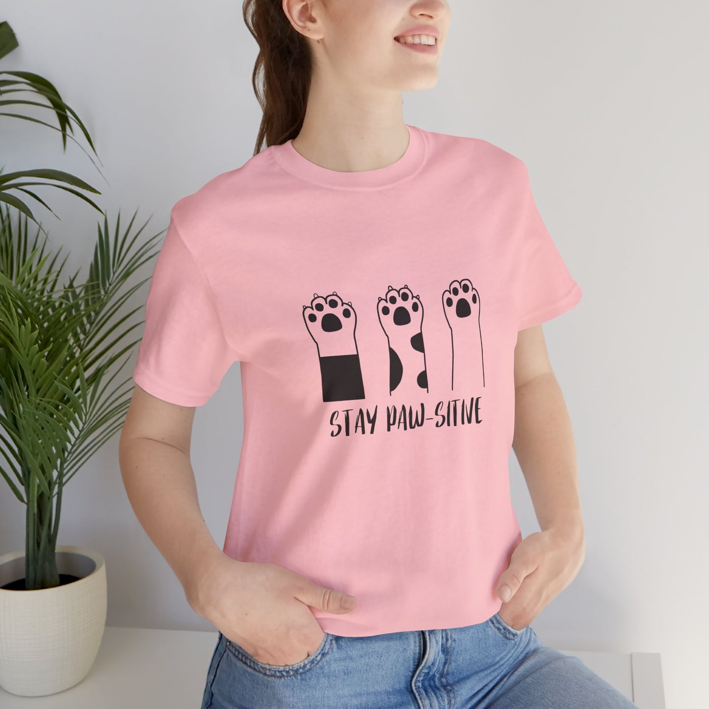 Stay Paw-Sitive Cat Lover T-Shirt