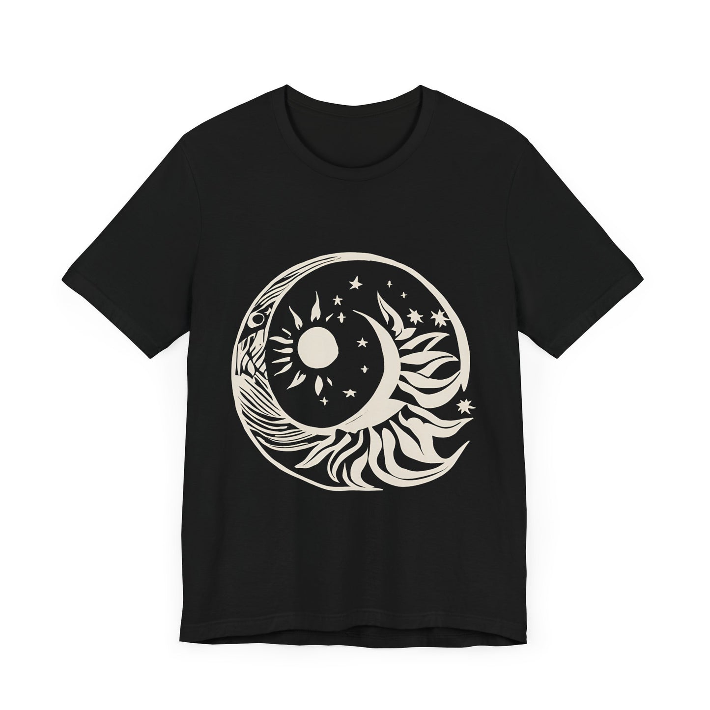 Bohemian Sun and Moon Graphic Tee - Unisex Jersey Short Sleeve