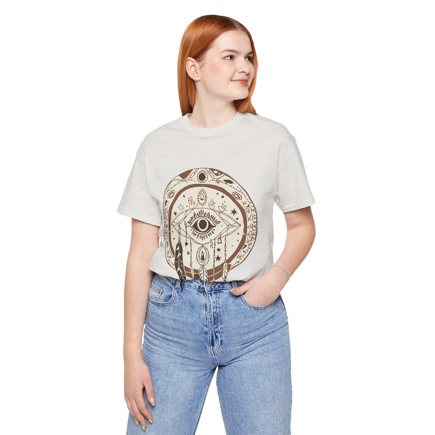 Bohemian Dreamcatcher Unisex Tee - Relaxed Graphic Short Sleeve Shirt for Festival Lovers