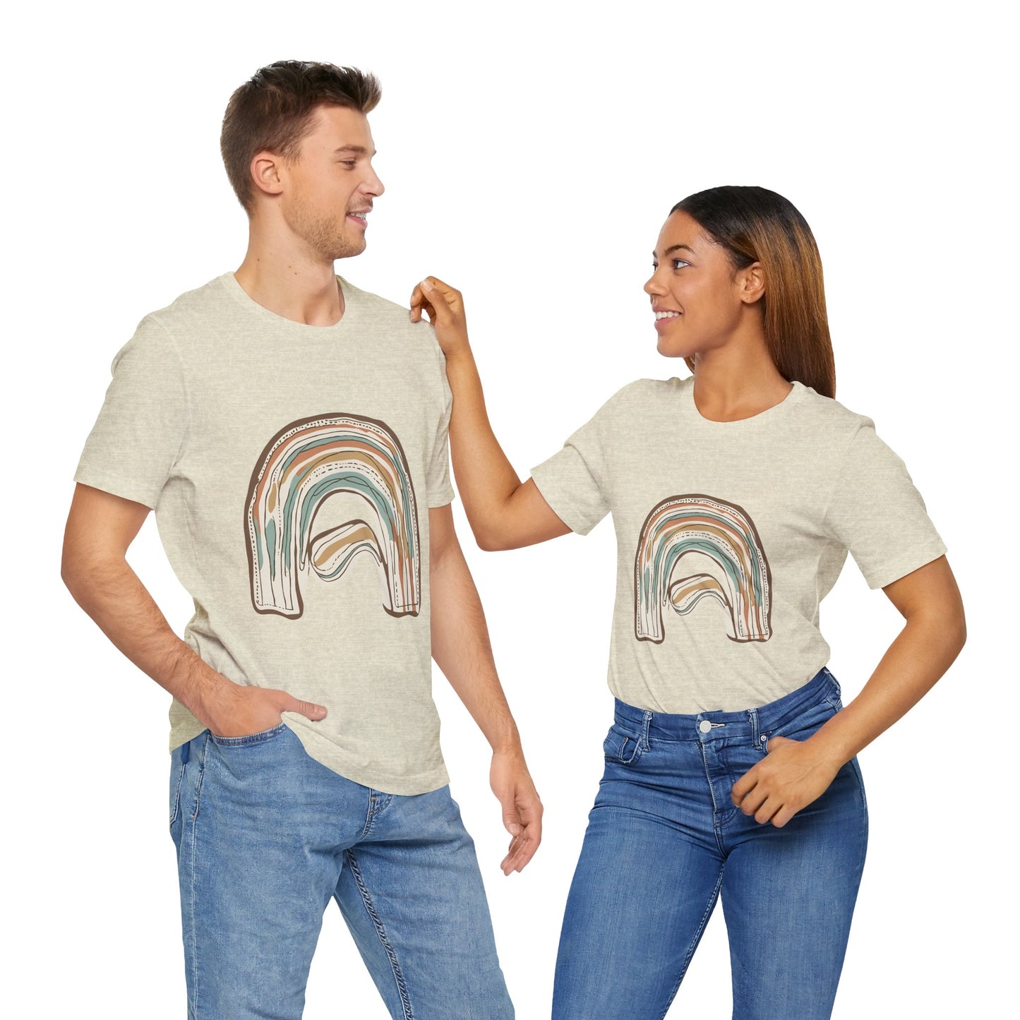 Cozy Rainbow Short Sleeve Tee for Everyday Wear