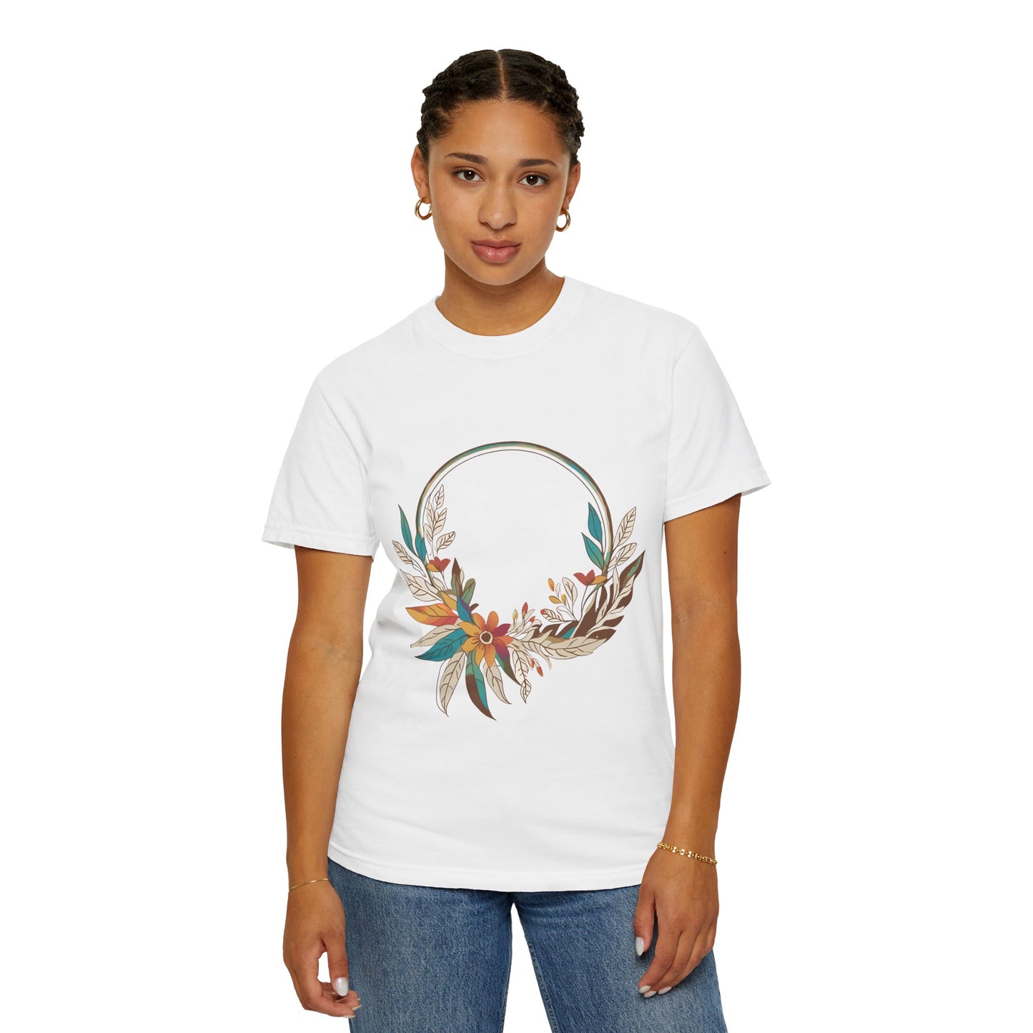 Vintage Floral Unisex T-Shirt - Autumn Wreath Design