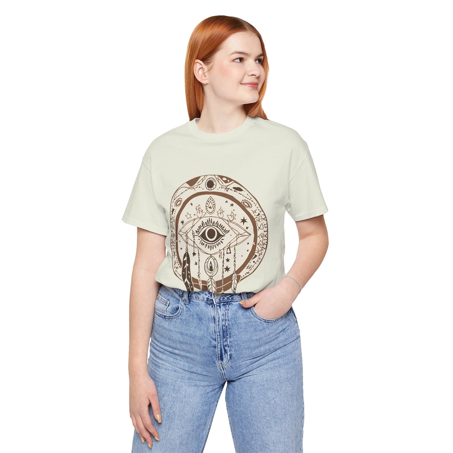 Bohemian Dreamcatcher Unisex Tee - Relaxed Graphic Short Sleeve Shirt for Festival Lovers