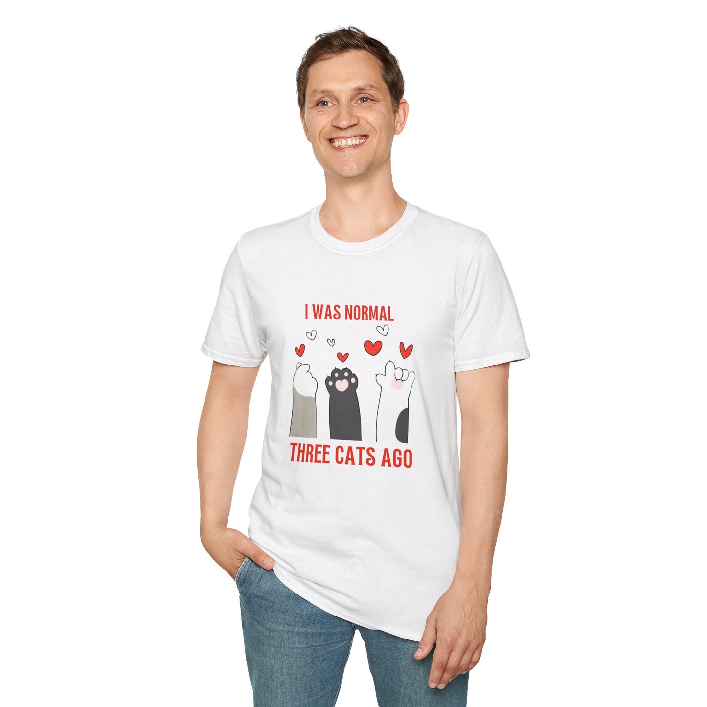 Funny Cat Lover T-Shirt - 'I Was Normal Three Cats Ago'