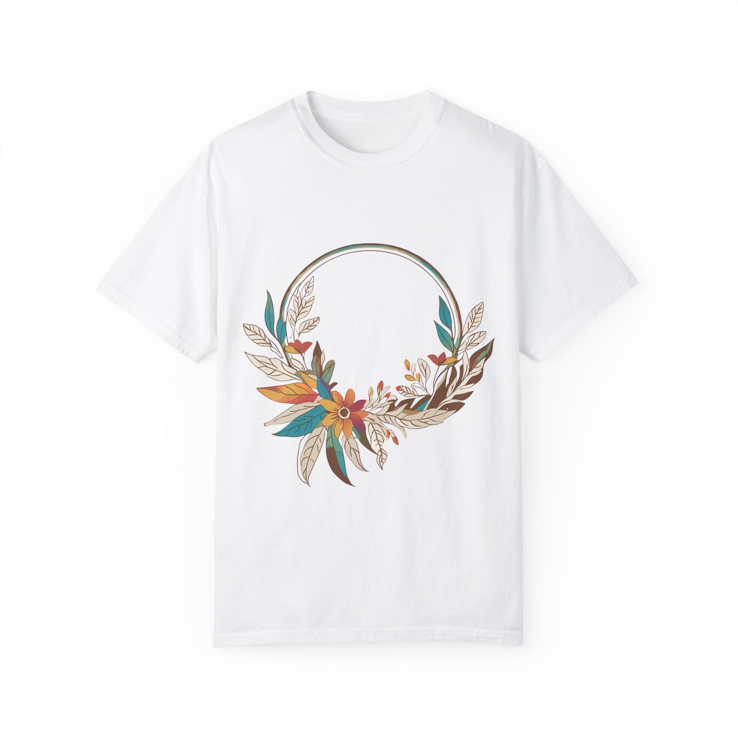 Vintage Floral Unisex T-Shirt - Autumn Wreath Design