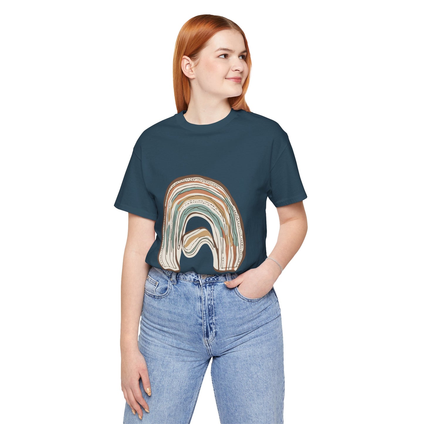 Cozy Rainbow Short Sleeve Tee for Everyday Wear