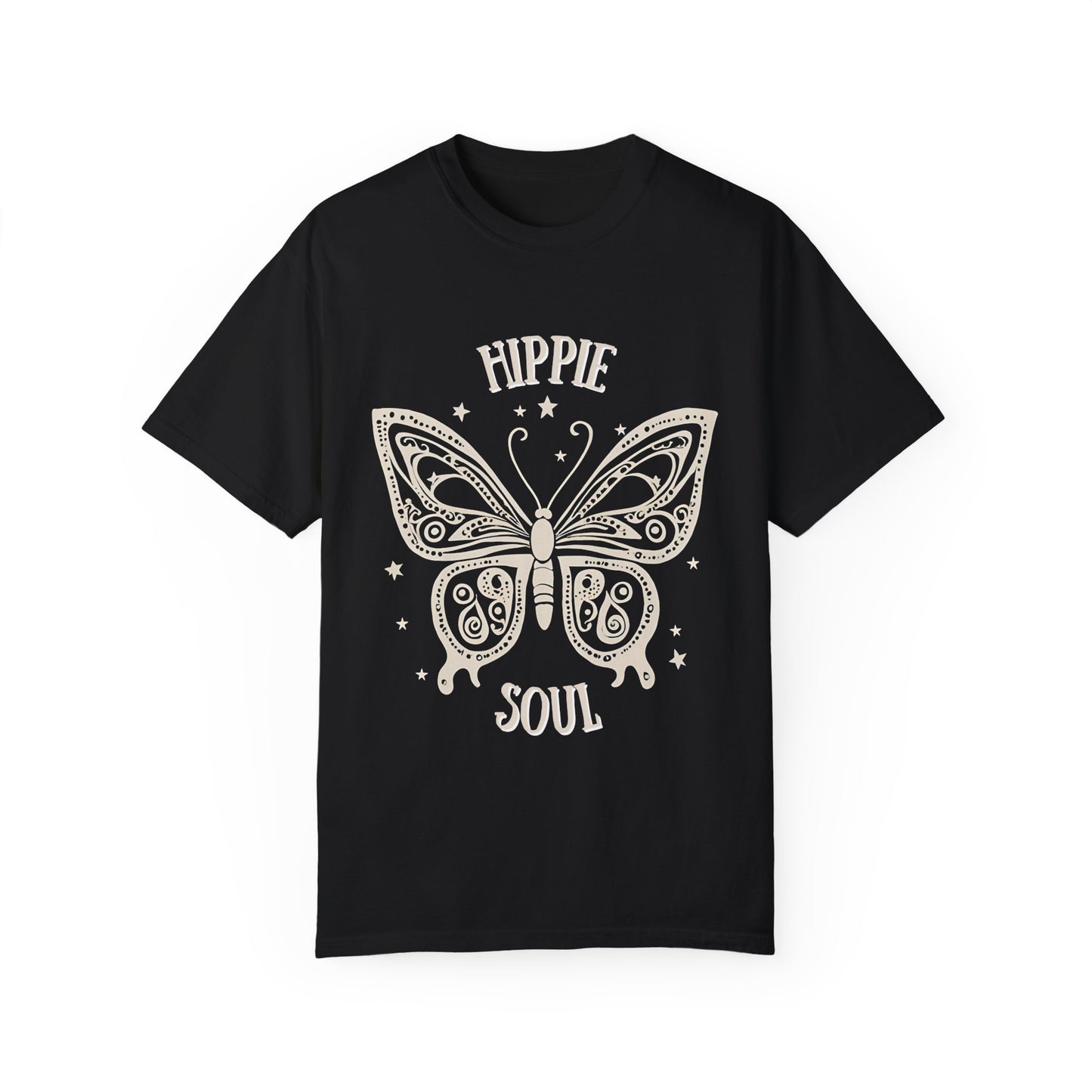 Hippie Soul Unisex Garment-Dyed T-Shirt - Bohemian Butterfly Design