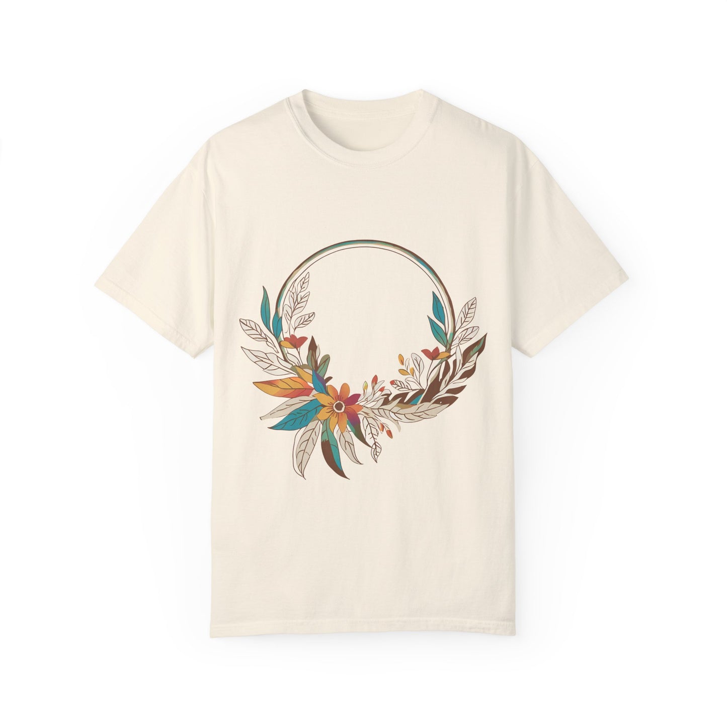 Vintage Floral Unisex T-Shirt - Autumn Wreath Design