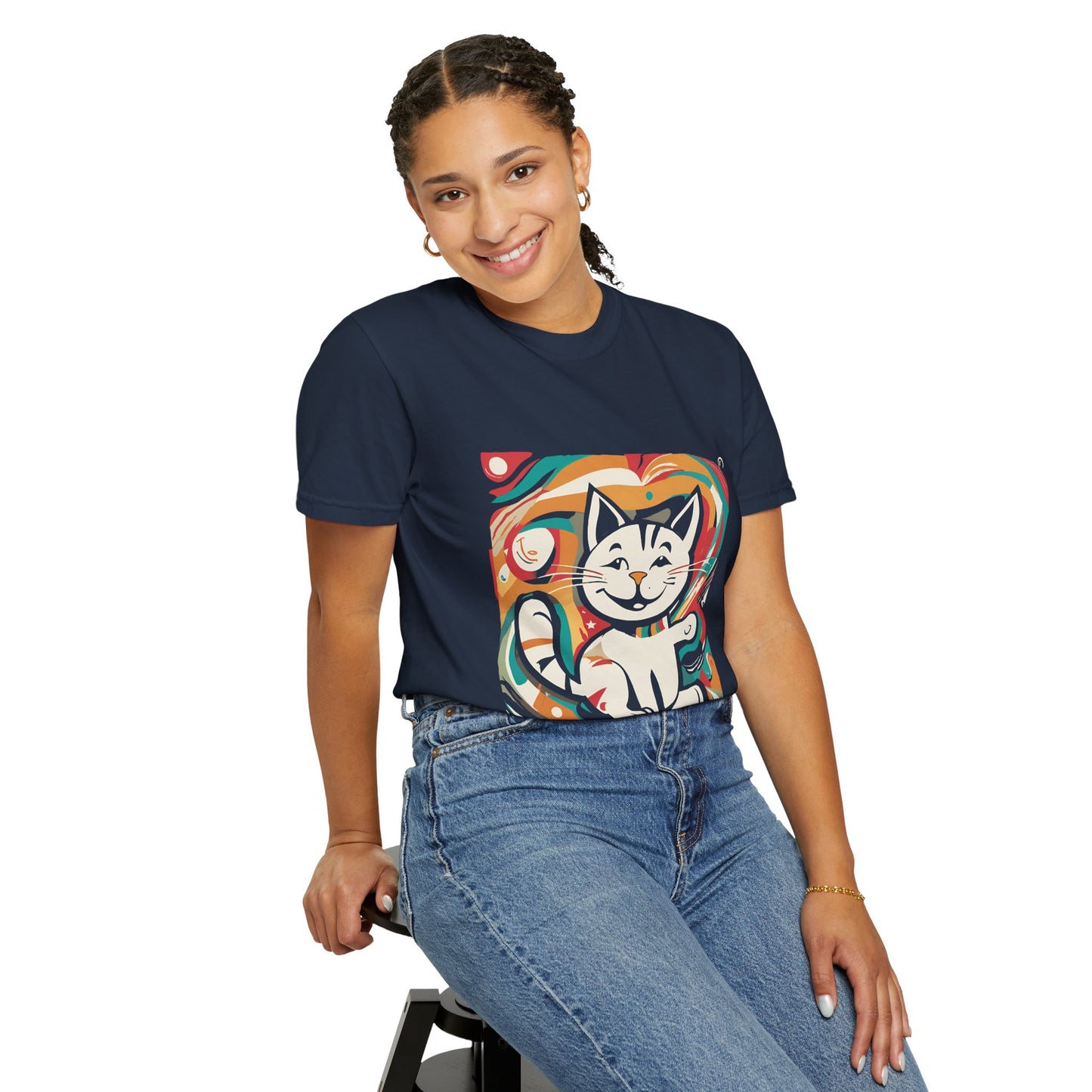 Playful Cat Graphic Unisex T-Shirt - Perfect for Pet Lovers