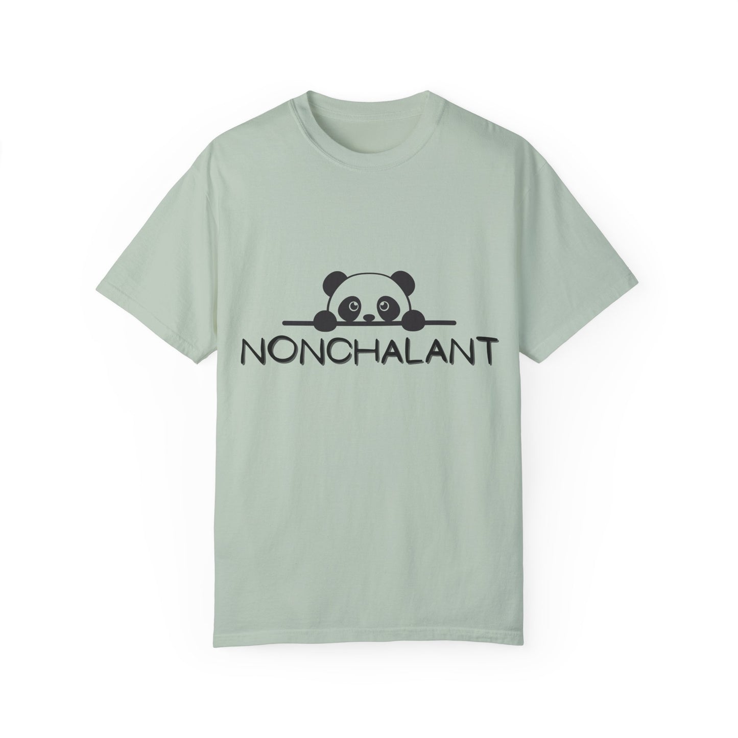 Nonchalant Panda Unisex Garment-Dyed T-Shirt - Casual Fun Wear