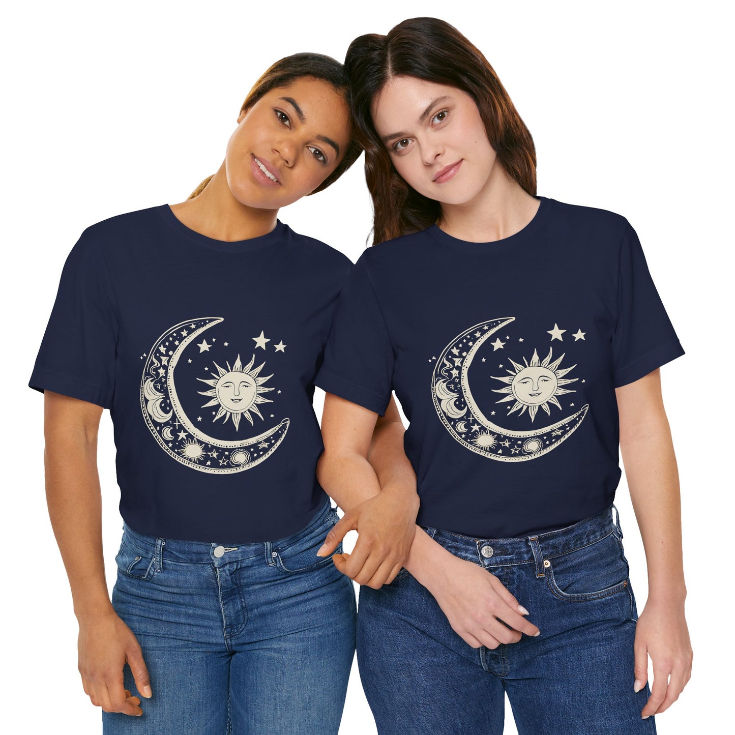 Celestial Sun and Moon Unisex Jersey Tee