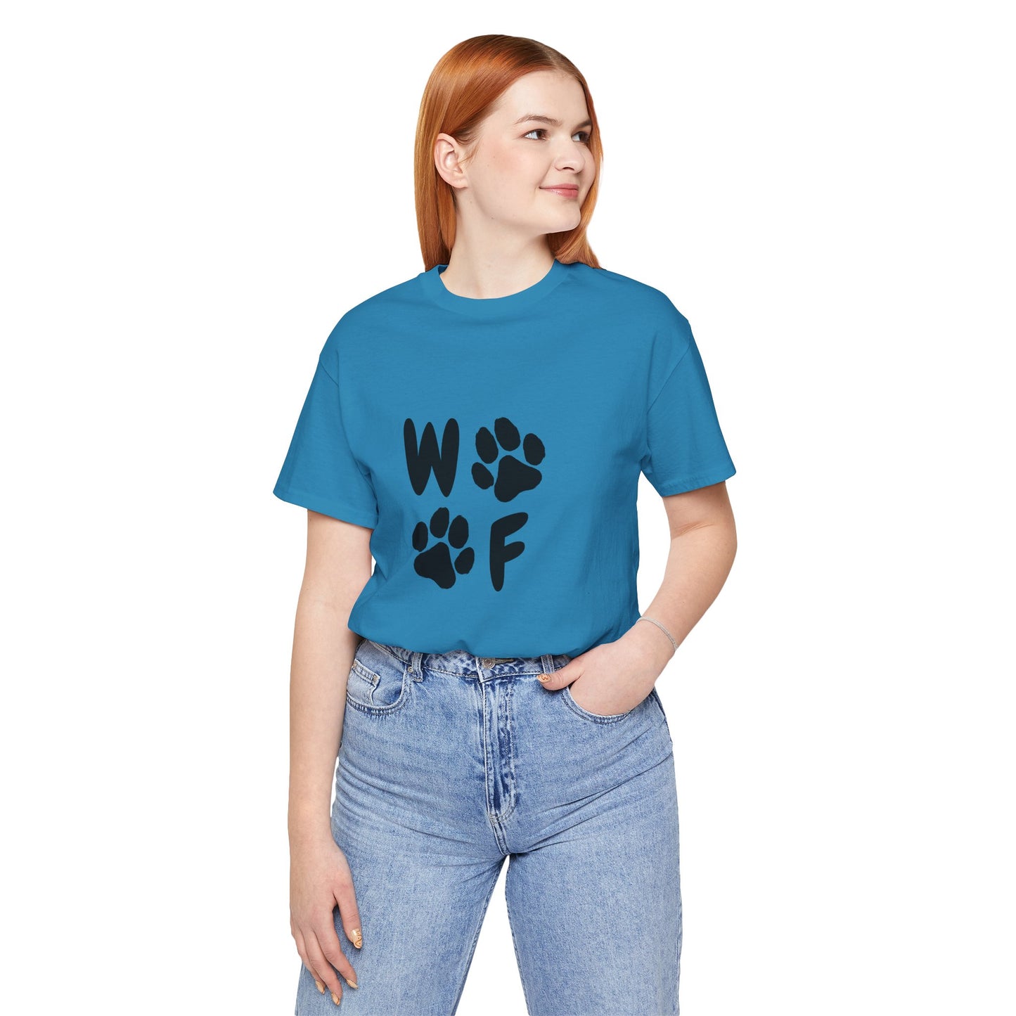 Unisex Dog Lovers Tee - 'WOOF' Graphic Short Sleeve Shirt