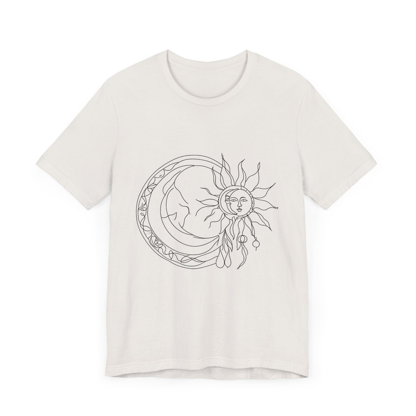 Sun and Moon Graphic Tee - Boho Unisex Jersey Short Sleeve Shirt