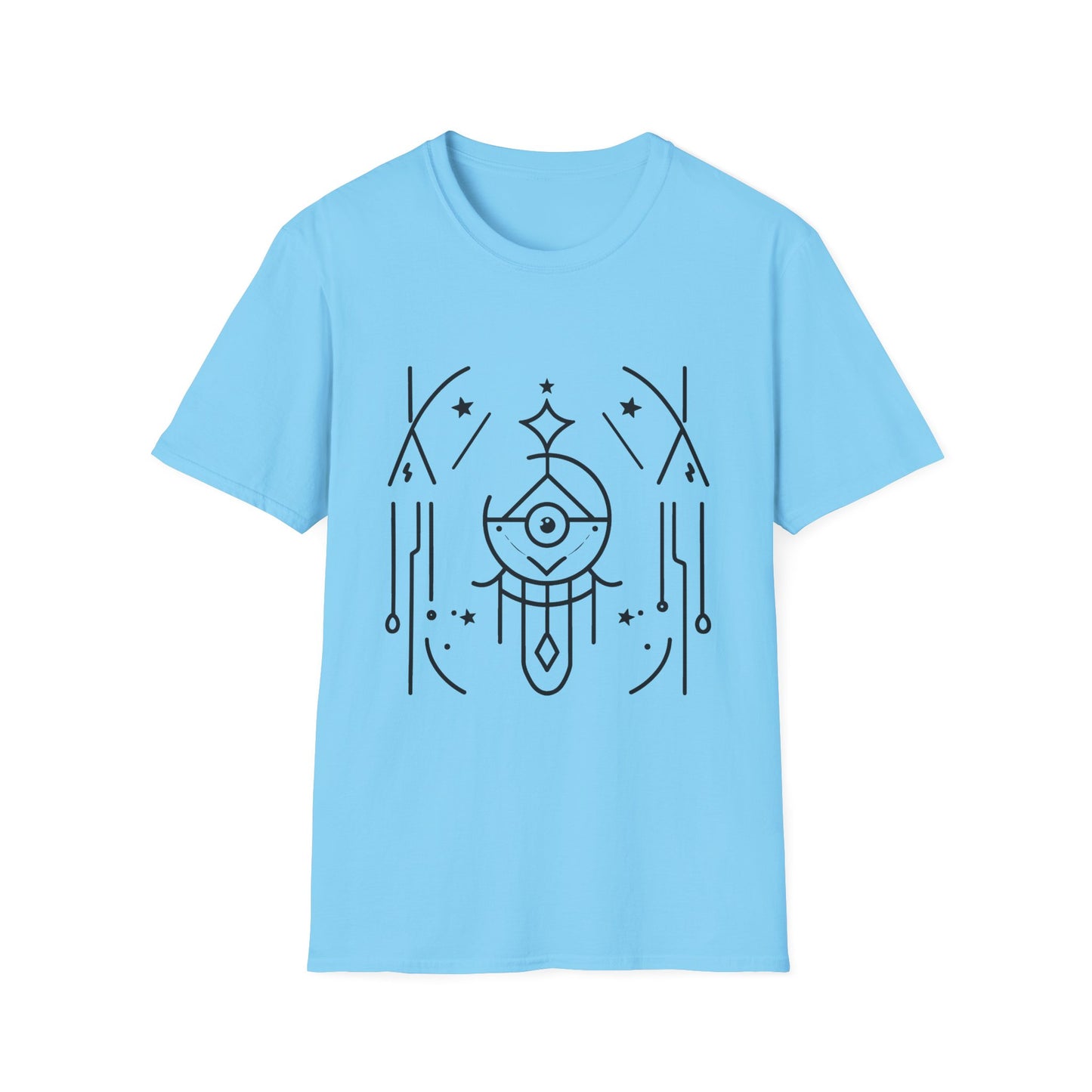 Mystical Eye Graphic Unisex T-Shirt - Softstyle Casual Wear for Spiritual Vibes