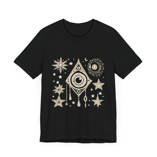 Cosmic Dreams Unisex Jersey Tee - Astrological Design for Spiritual Souls