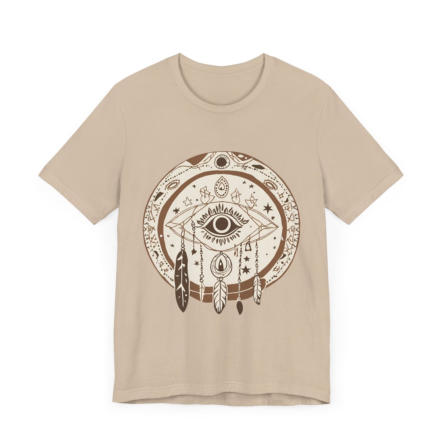 Bohemian Dreamcatcher Unisex Tee - Relaxed Graphic Short Sleeve Shirt for Festival Lovers