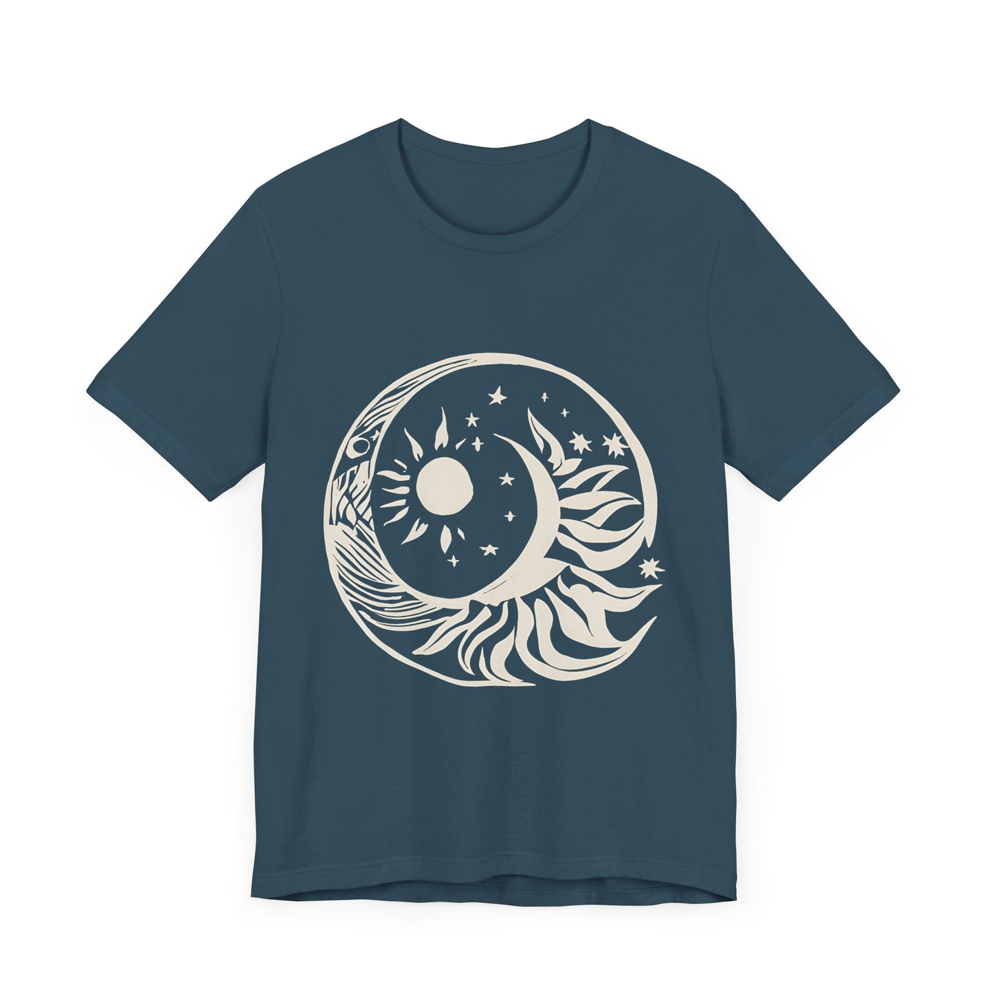 Bohemian Sun and Moon Graphic Tee - Unisex Jersey Short Sleeve