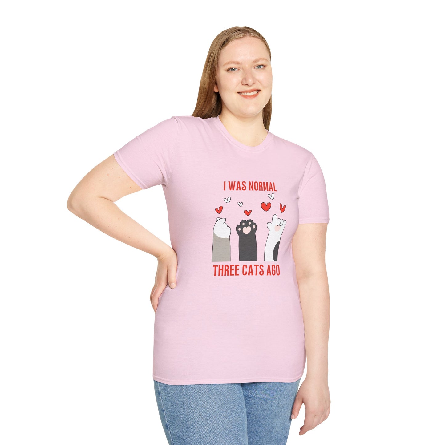 Funny Cat Lover T-Shirt - 'I Was Normal Three Cats Ago'