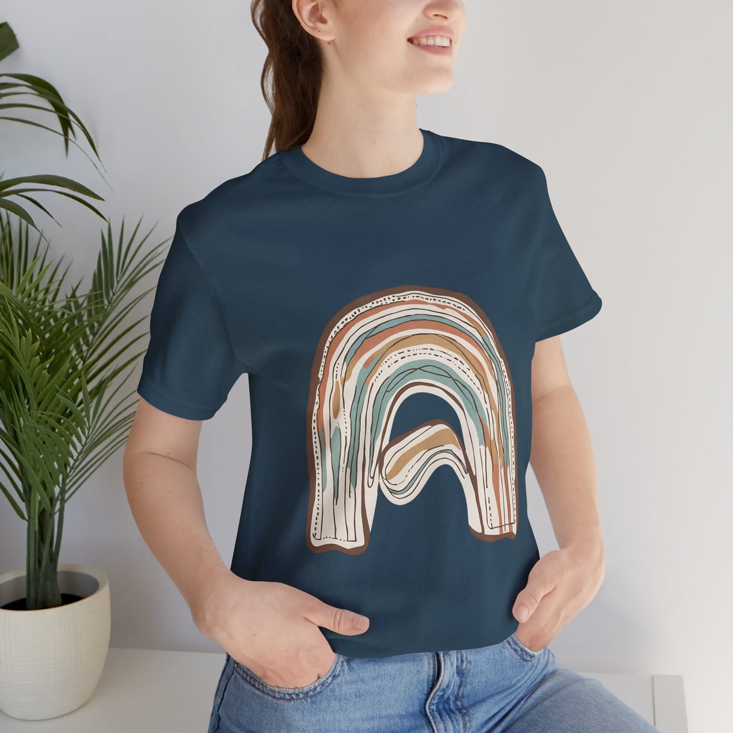 Cozy Rainbow Short Sleeve Tee for Everyday Wear