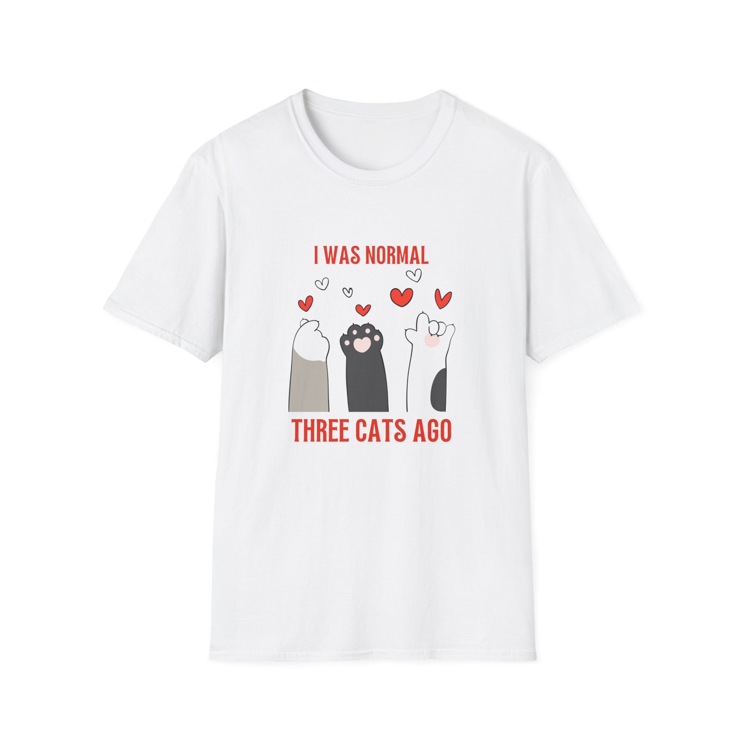 Funny Cat Lover T-Shirt - 'I Was Normal Three Cats Ago'