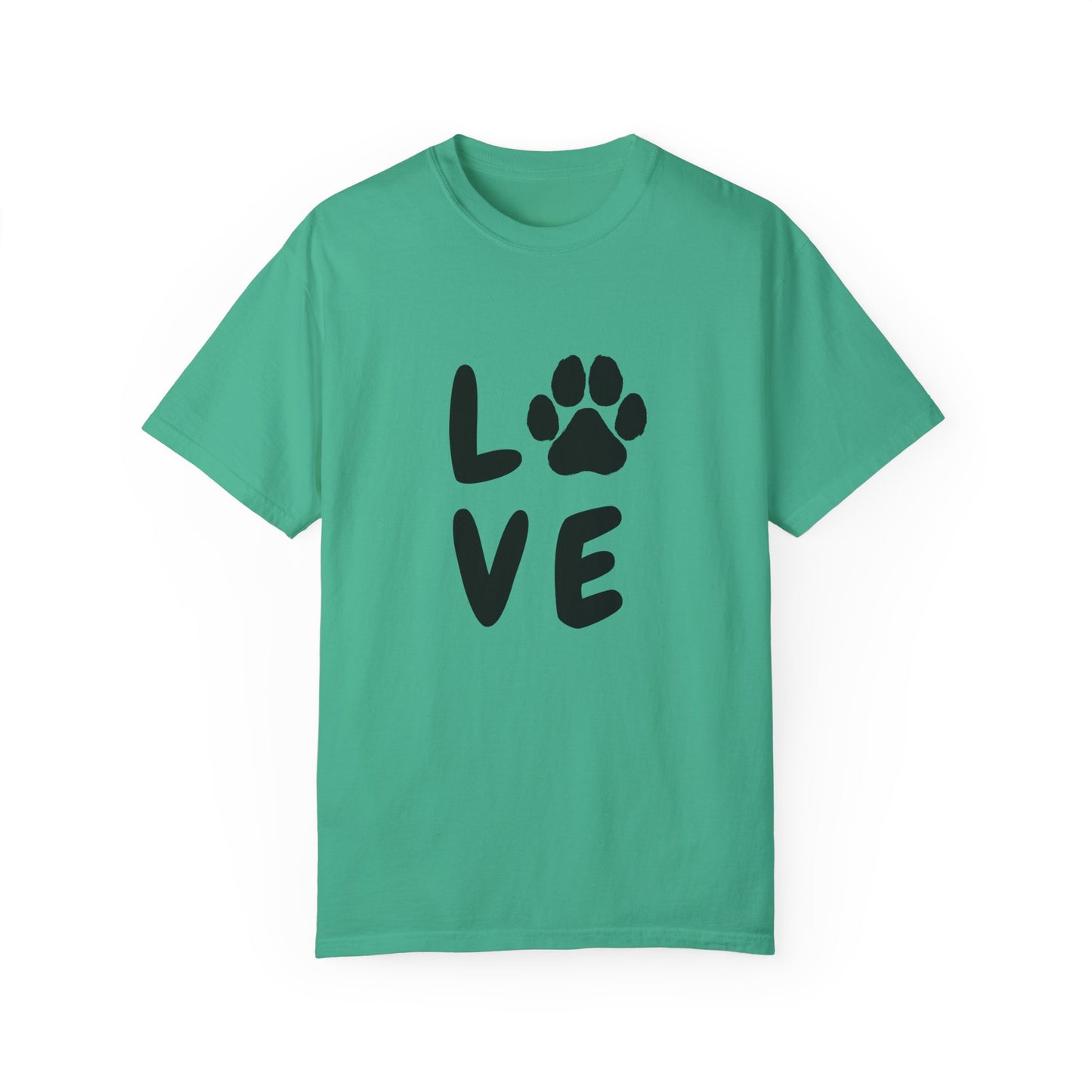 Love and Paw Unisex Garment-Dyed T-Shirt - Perfect for Dog Lovers