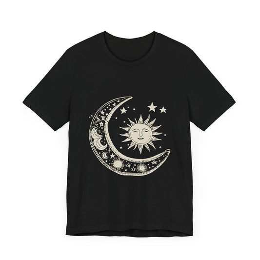 Celestial Sun and Moon Unisex Jersey Tee