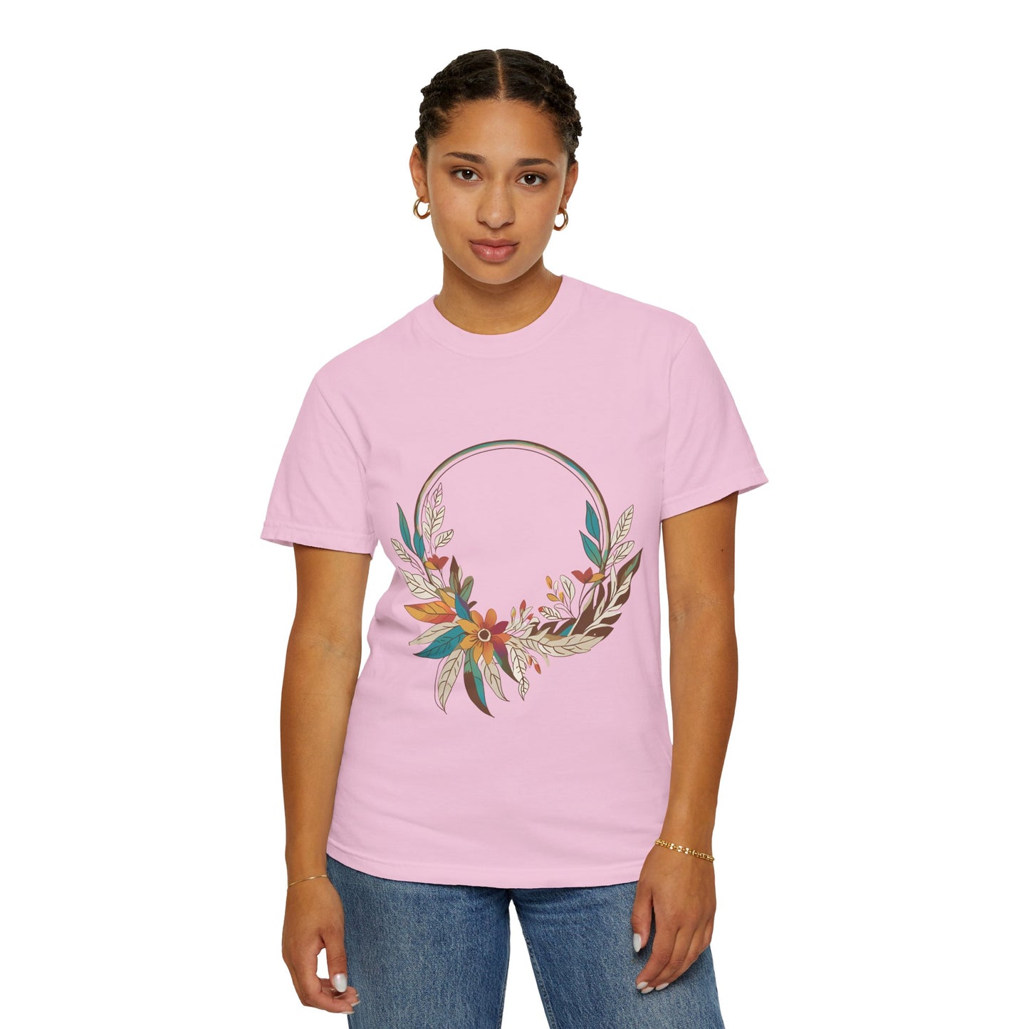 Vintage Floral Unisex T-Shirt - Autumn Wreath Design