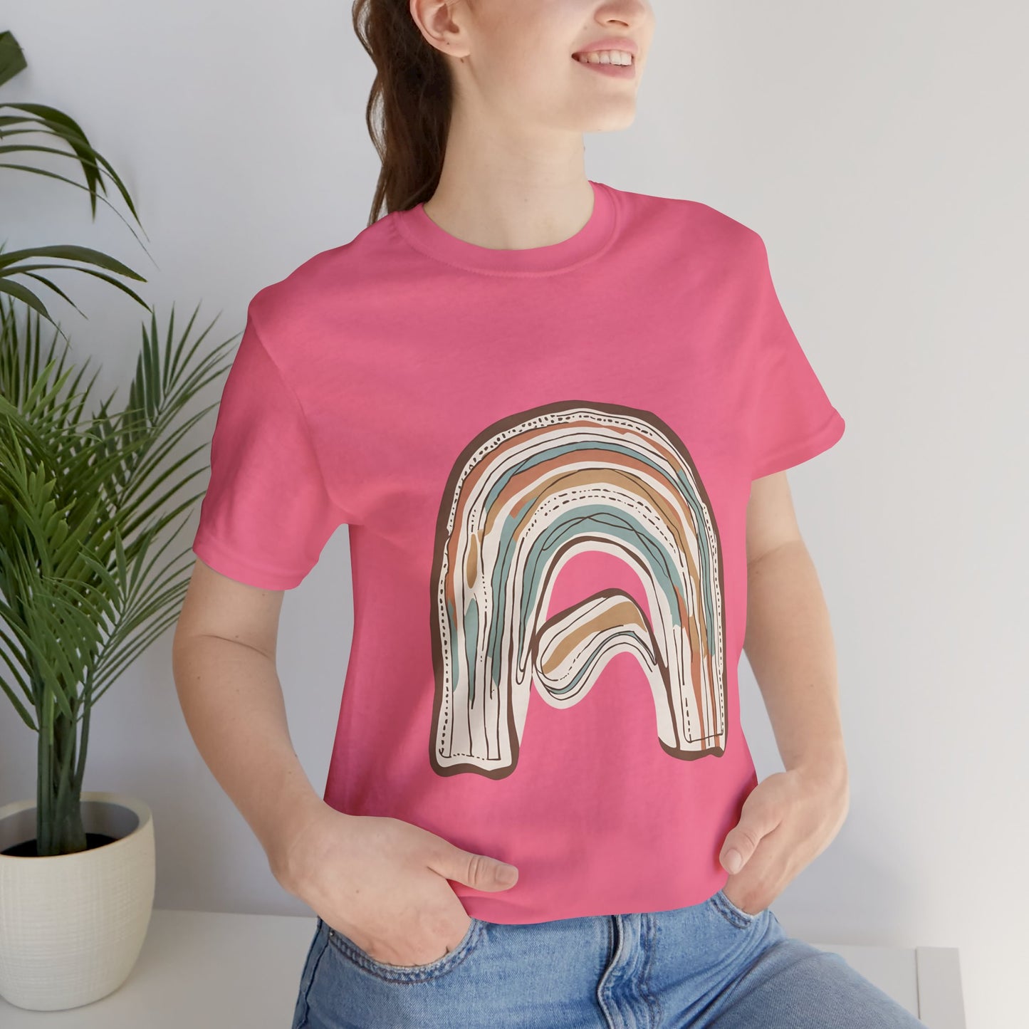 Cozy Rainbow Short Sleeve Tee for Everyday Wear