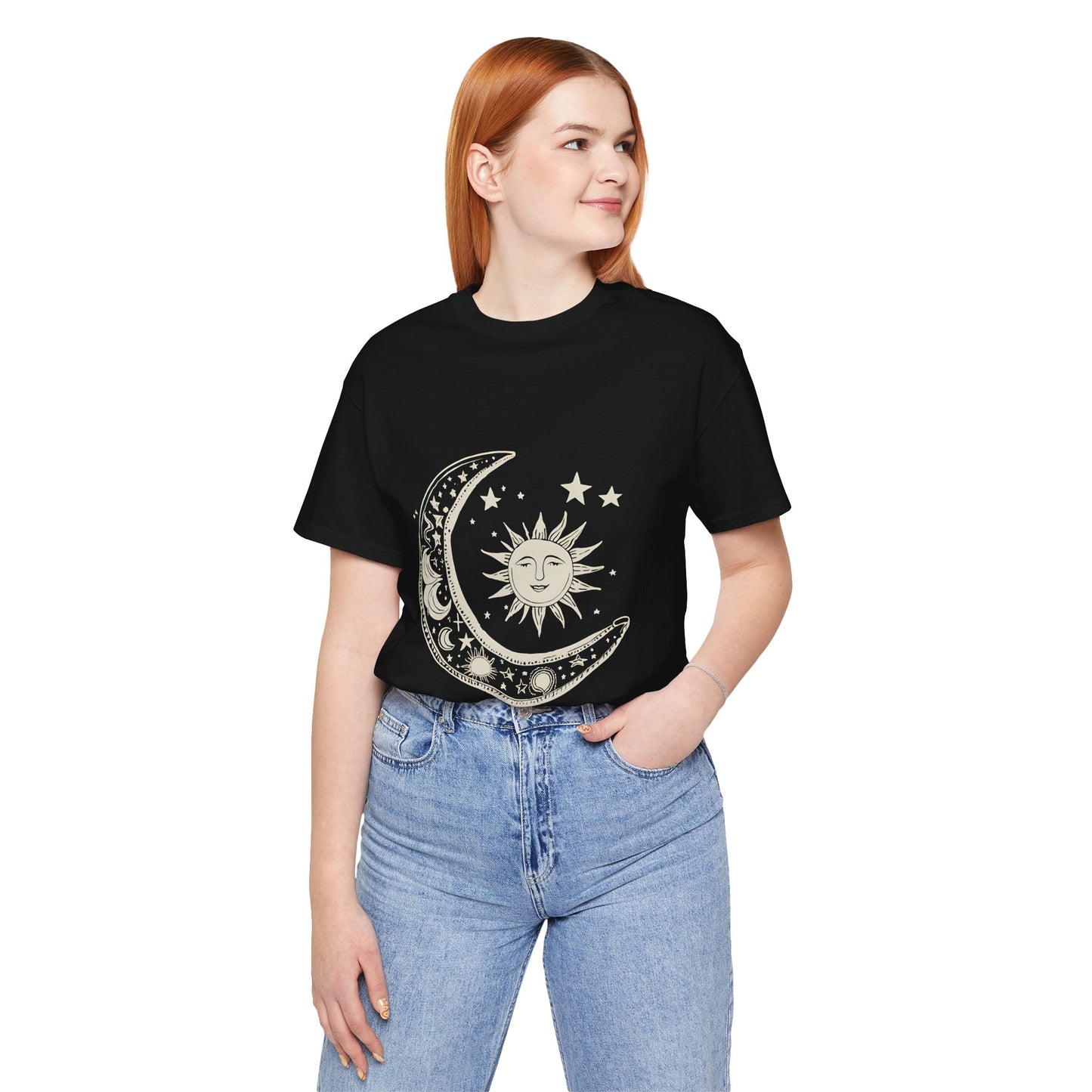 Celestial Sun and Moon Unisex Jersey Tee