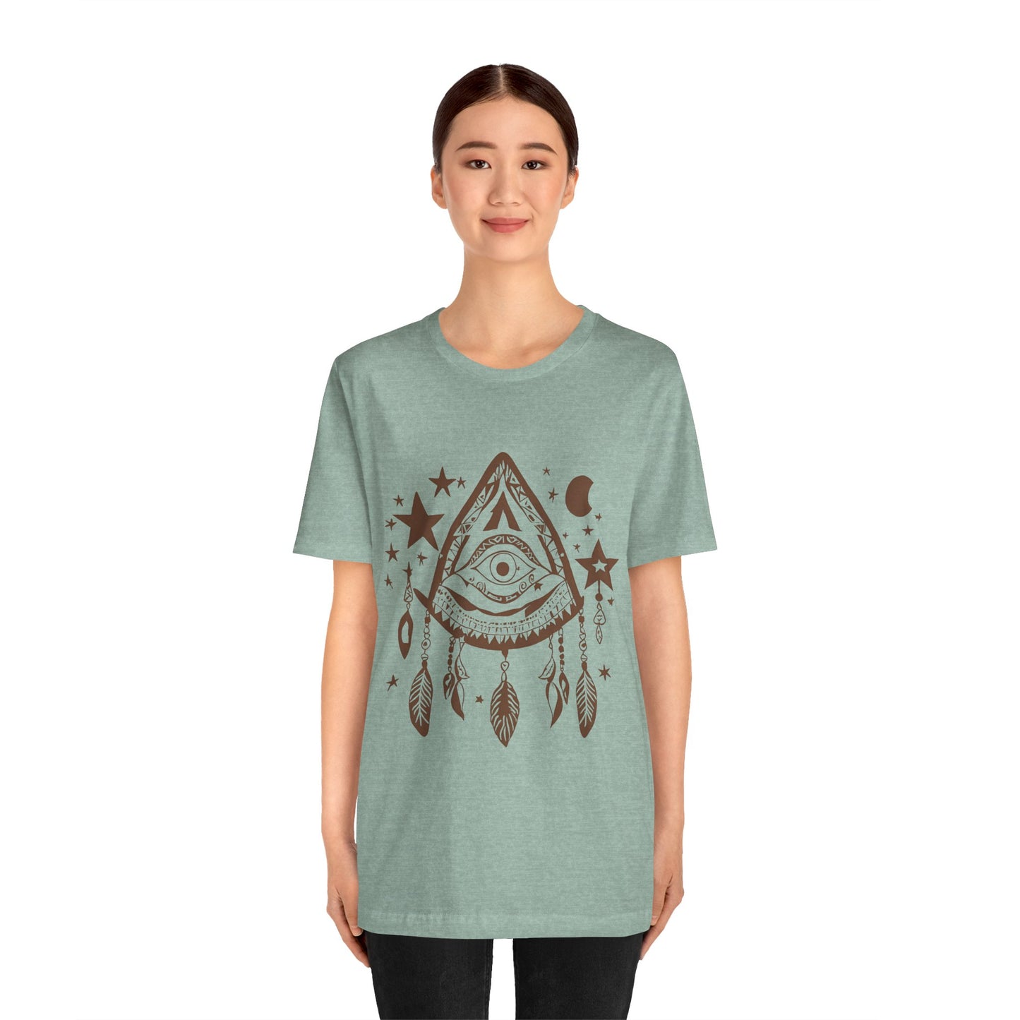 Mystical Boho Graphic Tee - Unisex Jersey Short Sleeve with Eye Design