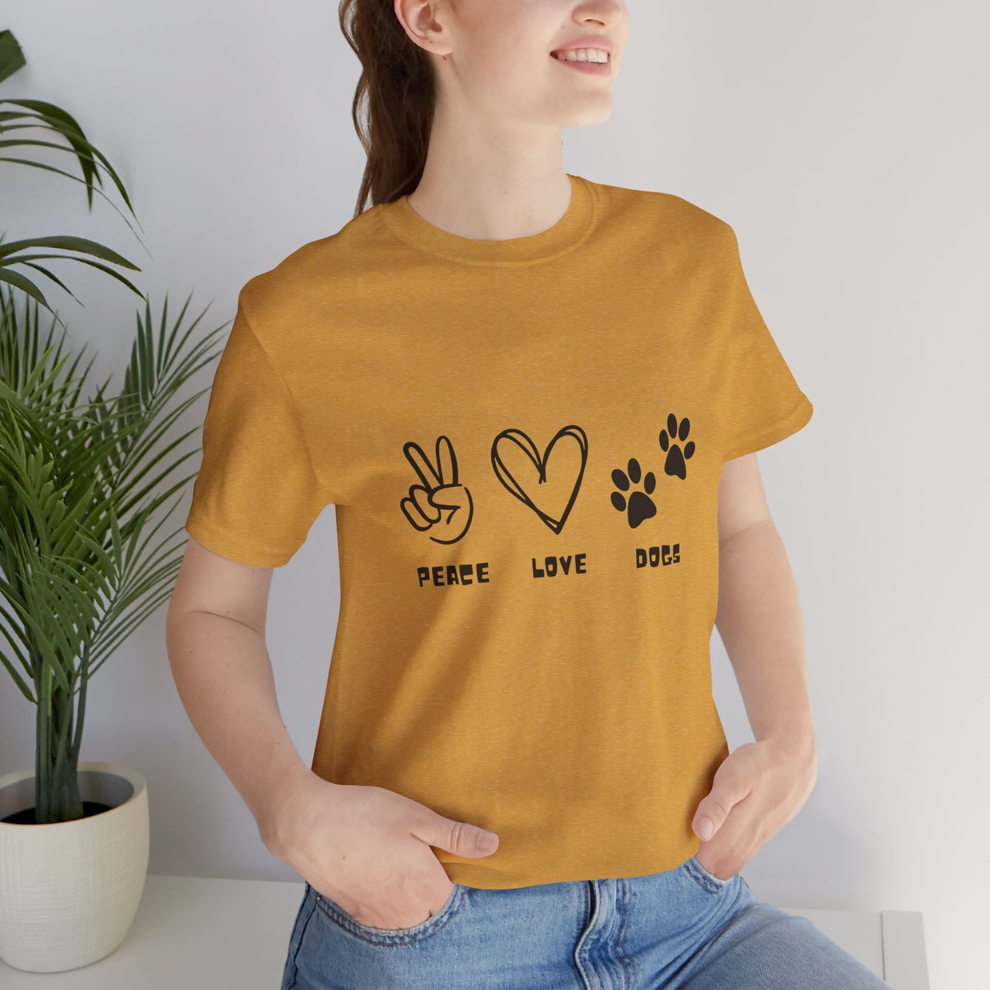 Peace Love Dogs Unisex Short Sleeve Tee - Casual Pet Lover T-Shirt